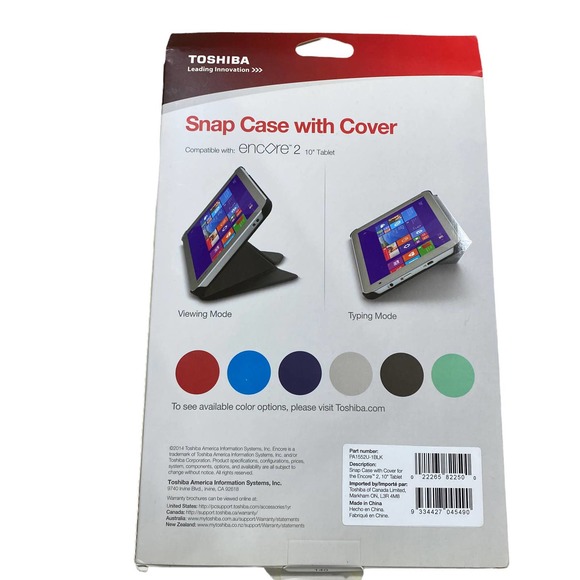 Toshiba Black Snap Case With Cover Encore 2 10" Tablet NIB - Picture 2 of 6